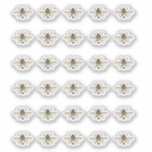 Stilisierte Honigbienenhalter Aufkleber (Vorderseite)