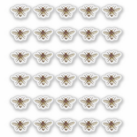 Stilisierte Honigbienenhalter Aufkleber (Vorderseite)