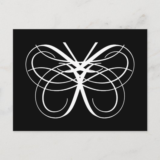 Stilisierte Hübsche Schmetterlingsblume-Kontur Postkarte (Vorderseite)