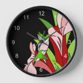 Stilisierte Hummingvogel und Blume Uhr (Vorderseite)