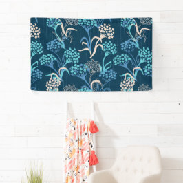 Stilisierte Hydrangea-Blumenmuster - Elegantes Bla Banner