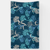 Stilisierte Hydrangea-Blumenmuster - Elegantes Bla Banner (Vertikal)