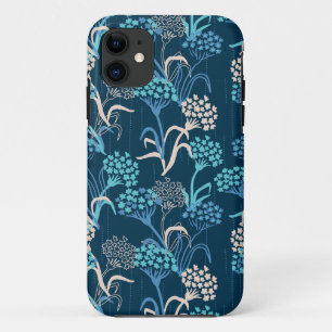 Stilisierte Hydrangea-Blumenmuster - Elegantes Bla Case-Mate iPhone Hülle