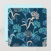 Stilisierte Hydrangea-Blumenmuster - Elegantes Bla Feiertagskarte (Vorne/Hinten)
