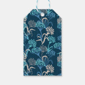 Stilisierte Hydrangea-Blumenmuster - Elegantes Bla Geschenkanhänger (Vorderseite)