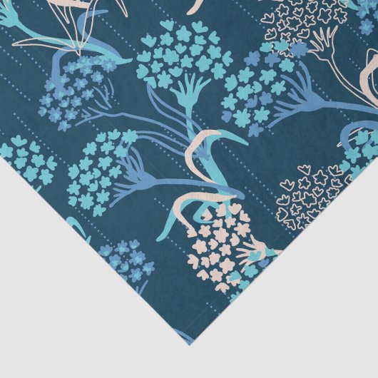 Stilisierte Hydrangea-Blumenmuster - Elegantes Bla Seidenpapier (Ausschnitt)