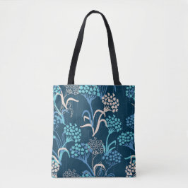 Stilisierte Hydrangea-Blumenmuster - Elegantes Bla Tasche