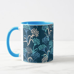 Stilisierte Hydrangea-Blumenmuster - Elegantes Bla Tasse