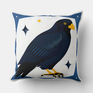 Stilisierte Illustration einer Amsel Kissen
