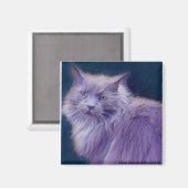 Stilisierte Katze #1 Lila Twig-Magnet Magnet (Vorderseite/Rückseite)