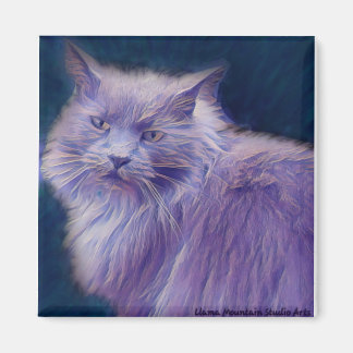 Stilisierte Katze #1 Lila Twig-Magnet Magnet