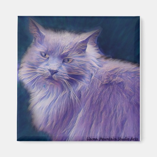 Stilisierte Katze #1 Lila Twig-Magnet Magnet (Vorne)