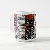 Stilisierte Katze Kaffeetasse (Vorderseite Links)