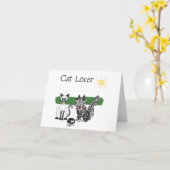 Stilisierte Katzengrußkarte Karte (Gelbe Blume)