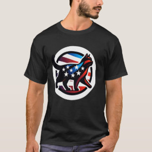 Stilisierte Katzensilhouette in den Farben der ame T-Shirt