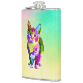 Stilisierte Kitten Prismatic Design-32345 Flachmann (Links)