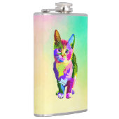 Stilisierte Kitten Prismatic Design-32345 Flachmann (Rechts)