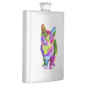 Stilisierte Kitten Prismatic Design-32345 Flachmann (Rechts)