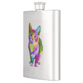 Stilisierte Kitten Prismatic Design-32345 Flachmann (Links)