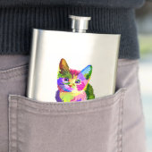 Stilisierte Kitten Prismatic Design-32345 Flachmann (Beispiel)