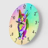 Stilisierte Kitten Prismatic Design-32345 Große Wanduhr (Winkel)
