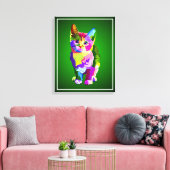 Stilisierte Kitten Prismatic Design-32345 Leinwanddruck (Insitu (Wohnzimmer))