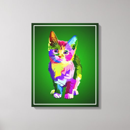 Stilisierte Kitten Prismatic Design-32345 Leinwanddruck (Vorderseite)
