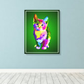 Stilisierte Kitten Prismatic Design-32345 Leinwanddruck (Insitu (Holzboden))