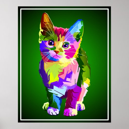 Stilisierte Kitten Prismatic Design-32345 Poster (Vorne)