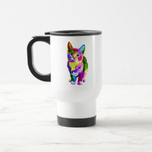 Stilisierte Kitten Prismatic Design-32345 Reisebecher