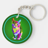 Stilisierte Kitten Prismatic Design-32345 Schlüsselanhänger (Rückseite)