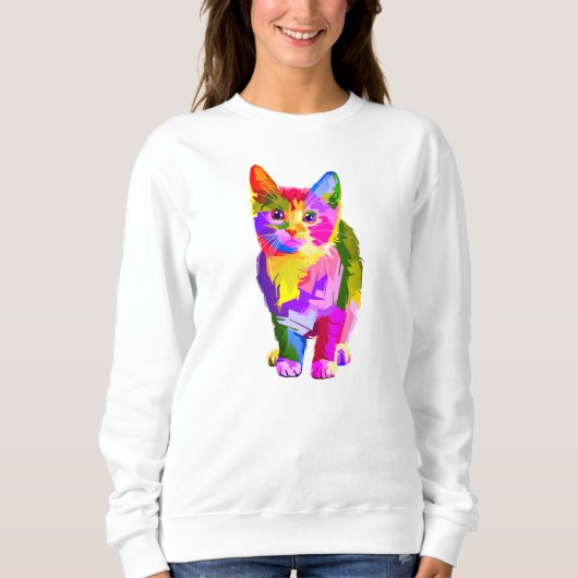 Stilisierte Kitten Prismatic Design-32345 Sweatshirt (Vorderseite)
