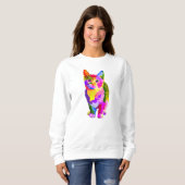 Stilisierte Kitten Prismatic Design-32345 Sweatshirt (Vorne ganz)