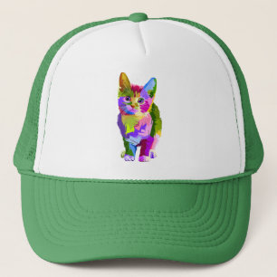 Stilisierte Kitten Prismatic Design-32345 Truckerkappe