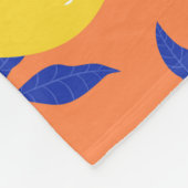 Stilisierte Lemons Vintag tropisches Muster Fleecedecke (Ecke)