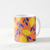 Stilisierte Lemons Vintag tropisches Muster Kaffeetasse (VorderseiteRechts)