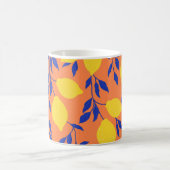 Stilisierte Lemons Vintag tropisches Muster Kaffeetasse (Mittel)