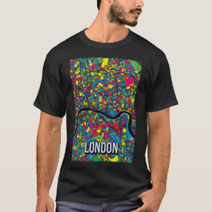 Stilisierte London Map Poster in Pop Art Style T-Shirt