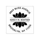 Stilisierte Lotus Blume Rücksendeadresse Gummistempel (Prägung)