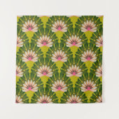 Stilisierte Lotustapete: rosa, grün. Wandteppich (Vorderseite)