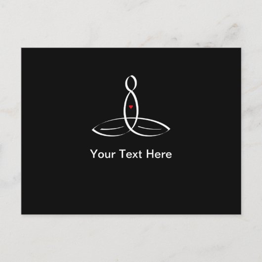 Stilisierte Meditation mit anpassbarem Text Postkarte (Vorderseite)