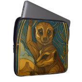 Stilisierte Meerkat Pair Under Starry Sky Laptopschutzhülle (Vorne Rechts)