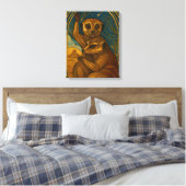 Stilisierte Meerkat Pair Under Starry Sky Leinwanddruck (Insitu (Schlafzimmer))