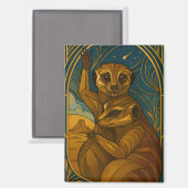 Stilisierte Meerkat Pair Under Starry Sky Magnet (Vorderseite/Rückseite)