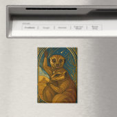 Stilisierte Meerkat Pair Under Starry Sky Magnet (In Situ (Geschirrspüler))