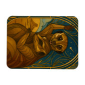 Stilisierte Meerkat Pair Under Starry Sky Magnet (Horizontal)