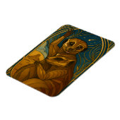 Stilisierte Meerkat Pair Under Starry Sky Magnet (Linke Seite)
