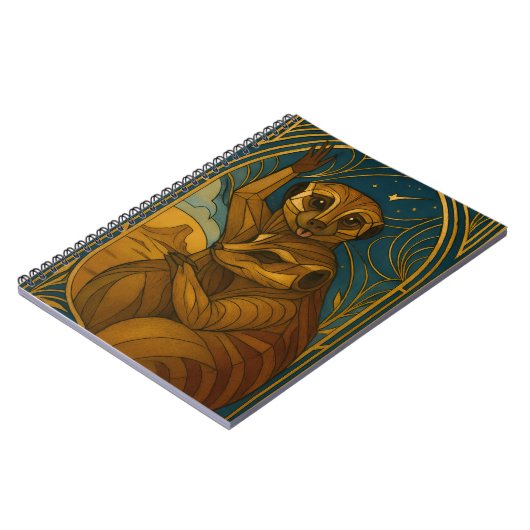 Stilisierte Meerkat Pair Under Starry Sky Notizblock (Linke Seite)