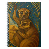 Stilisierte Meerkat Pair Under Starry Sky Notizblock (Vorderseite)