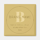 Stilisierte moderne Minimal Gold Rücksendeadresse Magnet (Vorne)